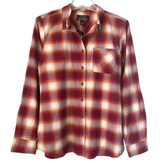 Noble Outfitters Western Full Flex Ombré Plaid Long Sleeve Button Blouse Size M - Picture 1 of 16